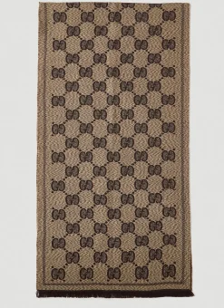Gg Wool Jacquard Scarf