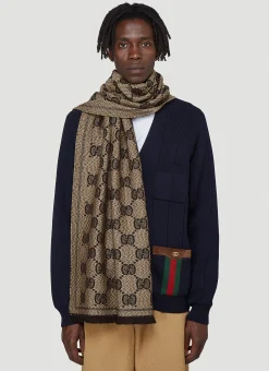 Gg Wool Jacquard Scarf