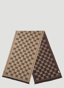 Gg Wool Jacquard Scarf