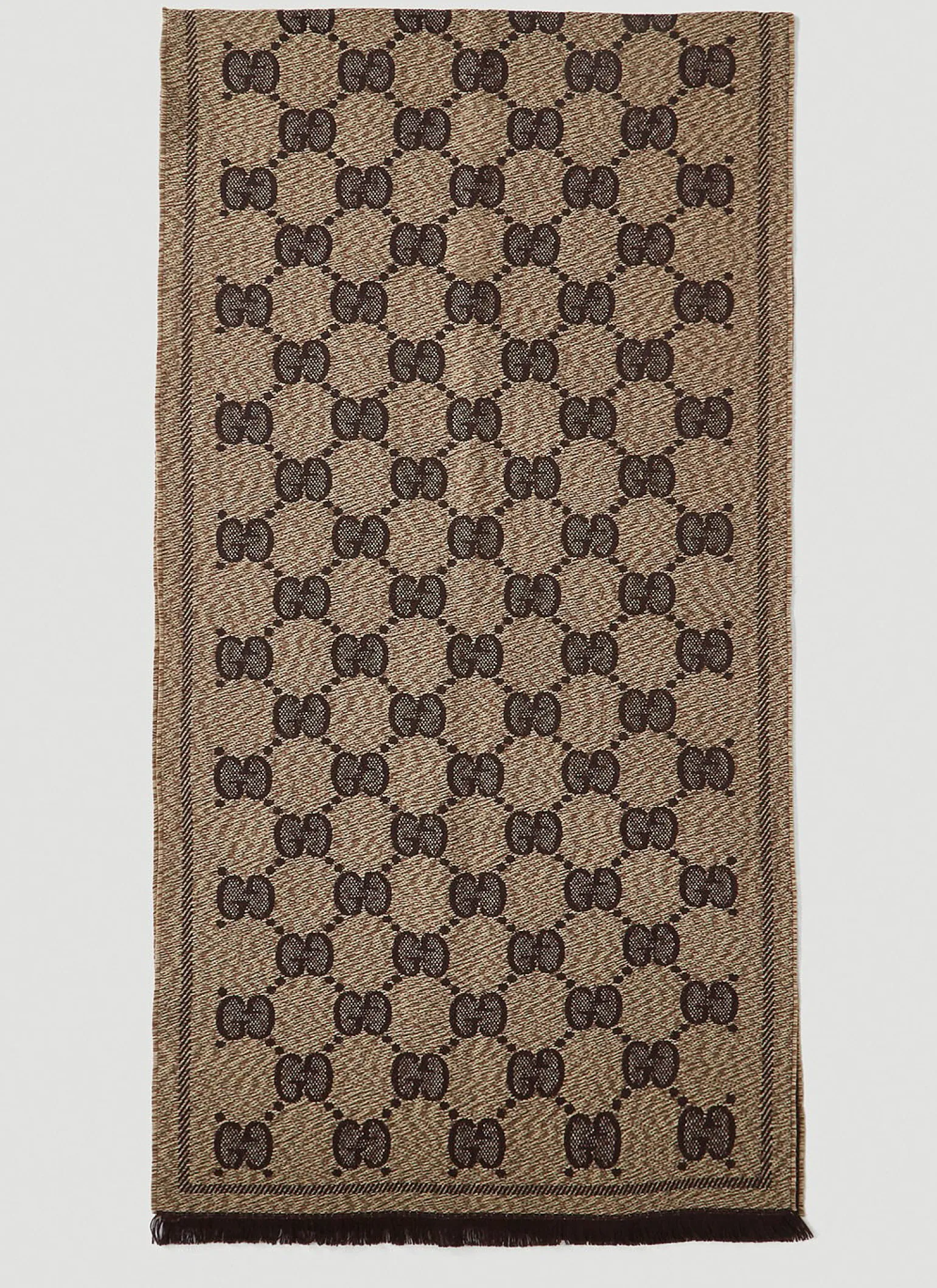 Gg Wool Jacquard Scarf