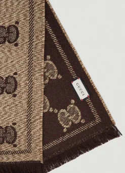 Gg Wool Jacquard Scarf