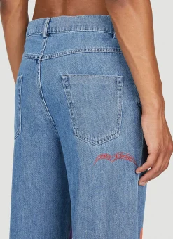 Graphic Applique Wide Leg Jeans