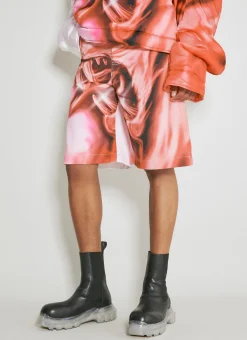 Graphic Denim Bermuda Shorts