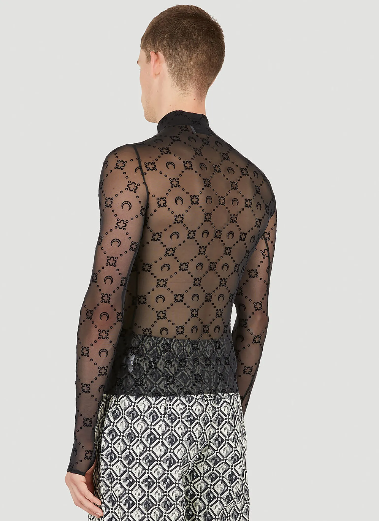 Graphic Moon Motif Long Sleeve Top