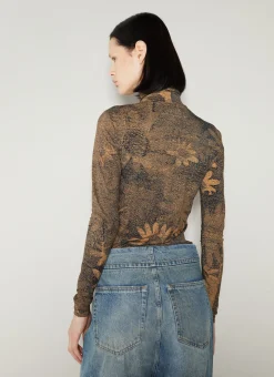 Graphic Print Highneck Top