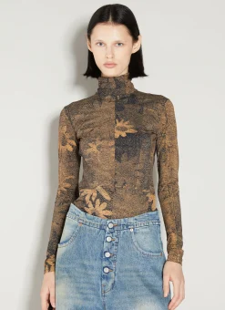 Graphic Print Highneck Top