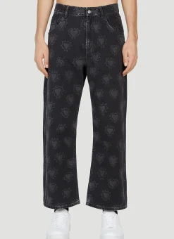Hearts Print Jeans