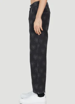 Hearts Print Jeans