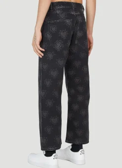 Hearts Print Jeans