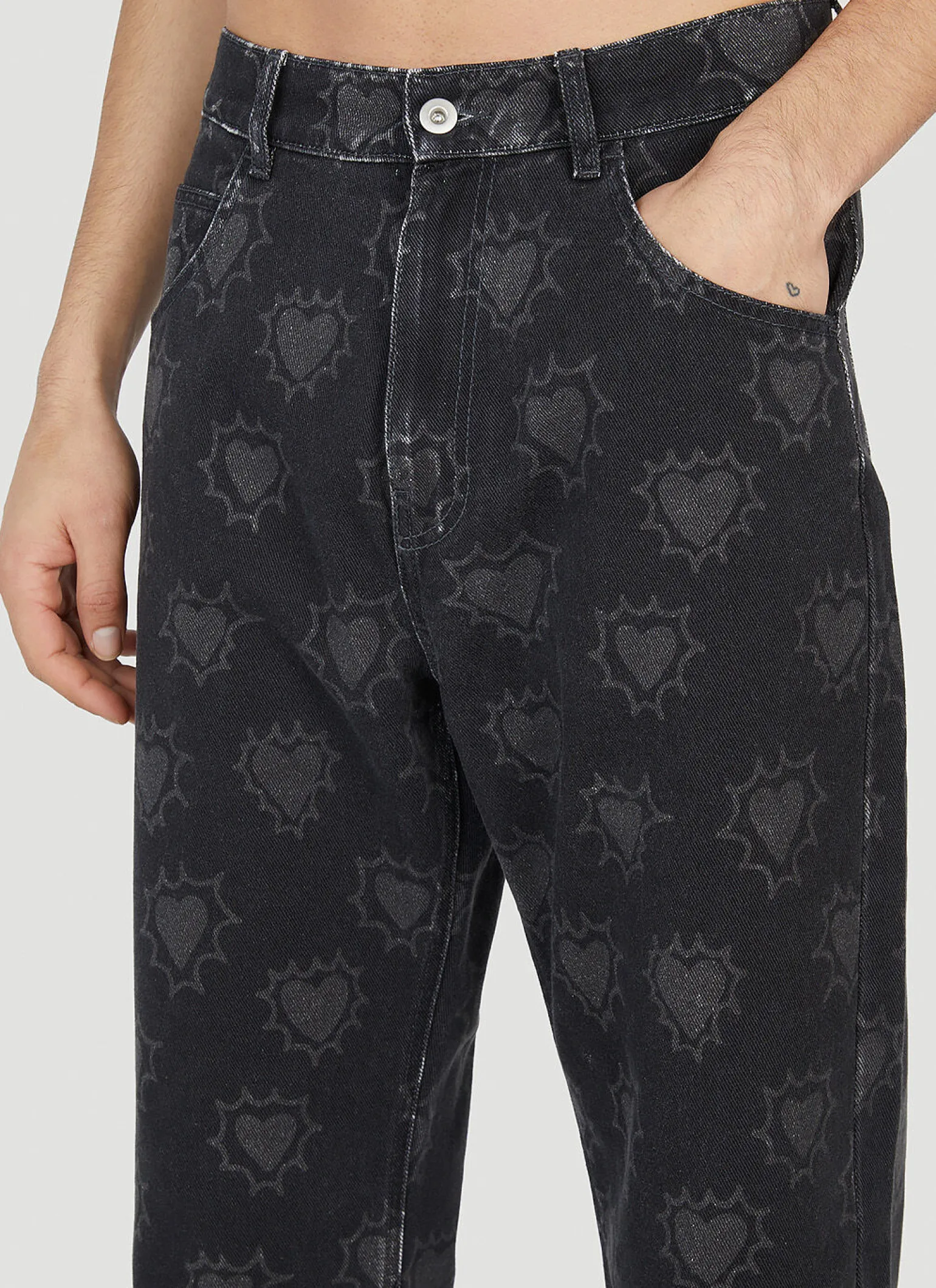 Hearts Print Jeans