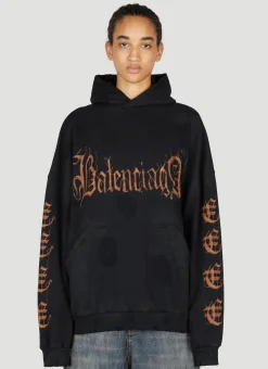 Heavy Metal Distressed Hooded Sweatshirt