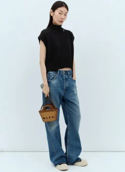 High Neck Cropped Sweater