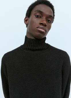 High Neck Rustic Knit Sweater