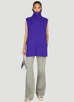 High Neck Sleeveless Sweater