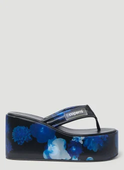 Holographic Platform Sandals