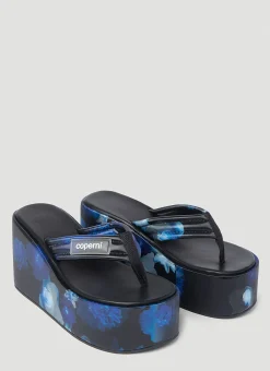 Holographic Platform Sandals