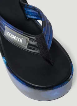 Holographic Platform Sandals