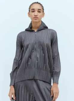 Hooded Pleated Sweatshirt