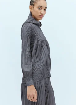 Hooded Pleated Sweatshirt