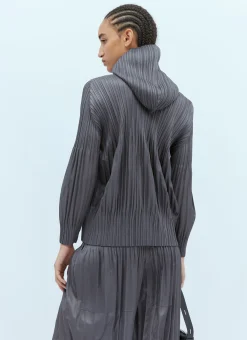 Hooded Pleated Sweatshirt