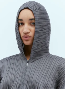 Hooded Pleated Sweatshirt