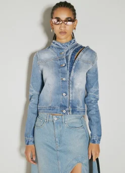 Hook And Eye Denim Moto Jacket