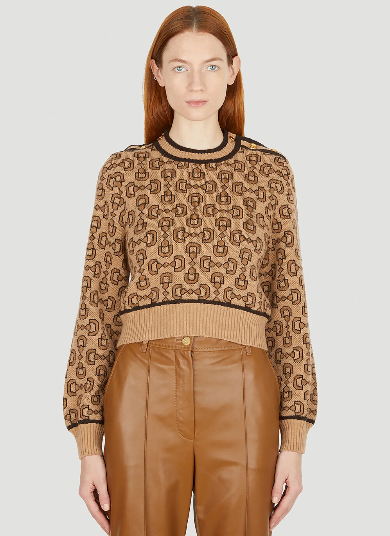 Horsebit Jacquard Sweater