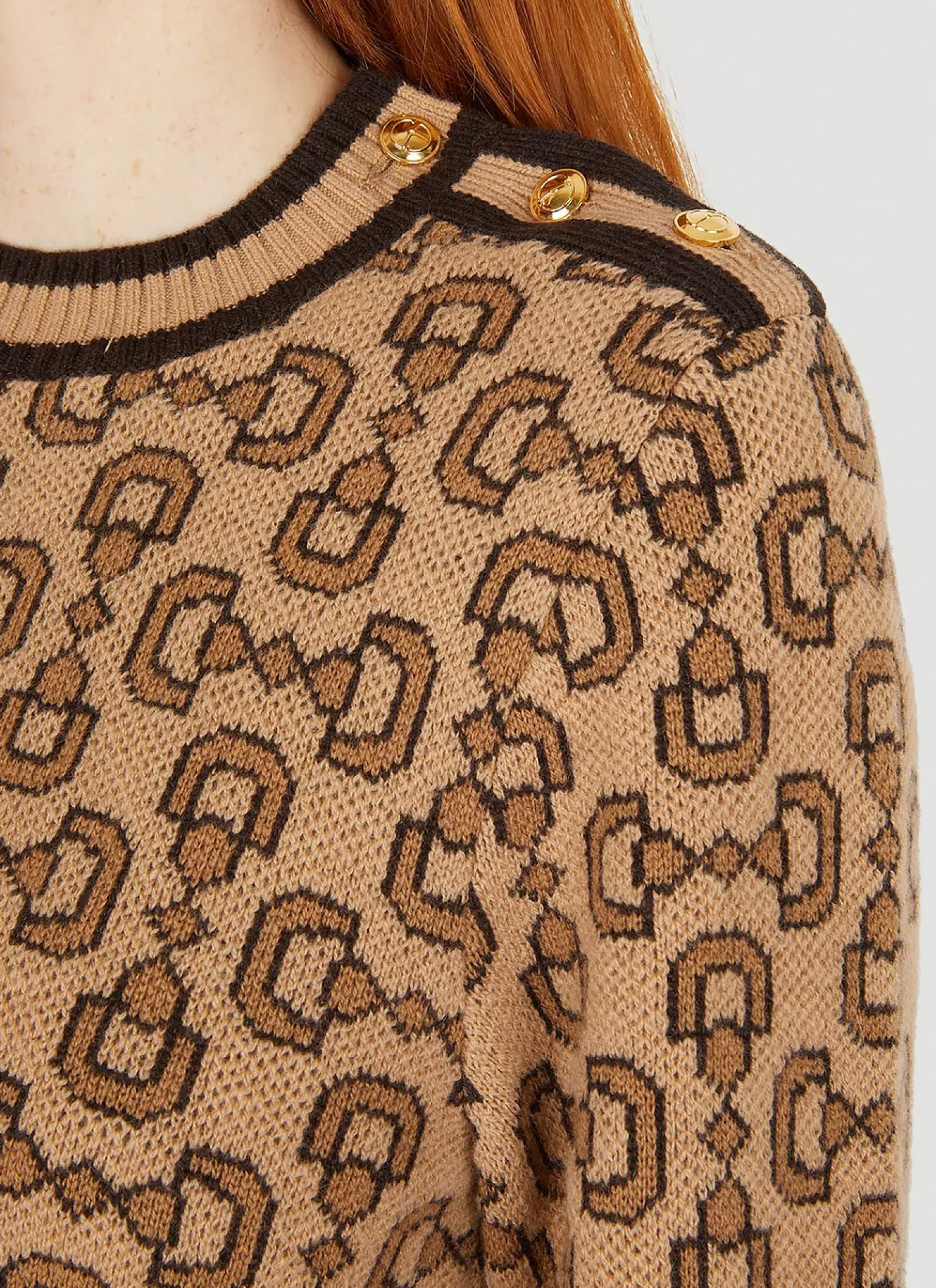 Horsebit Jacquard Sweater