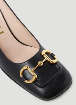 Horsebit Mid-Heel Pumps