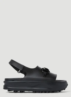 Horsebit Plaque Sandals
