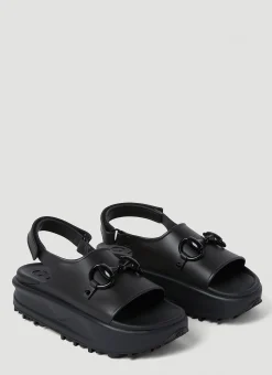 Horsebit Plaque Sandals