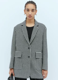 Houndstooth Wool Blazer