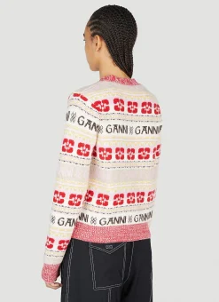 Intarsia Logo Knit Cardigan