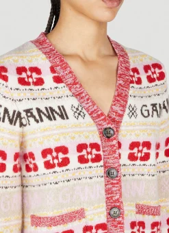 Intarsia Logo Knit Cardigan