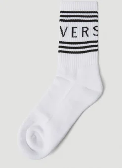 Intarsia Logo Socks
