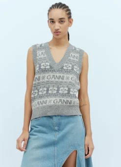 Intarsia Logo Sweater Vest