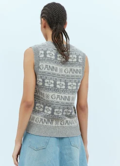Intarsia Logo Sweater Vest