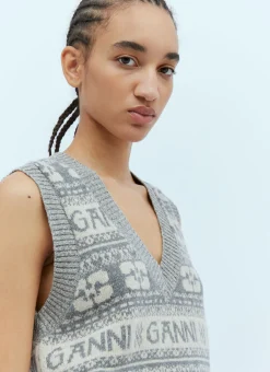 Intarsia Logo Sweater Vest