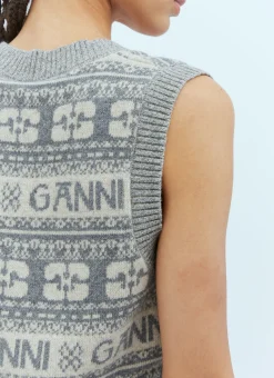 Intarsia Logo Sweater Vest