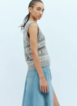 Intarsia Logo Sweater Vest