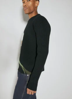 Intarsia Wool Knit Sweater