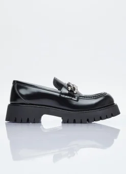 Interlocking G Chain Leather Loafers