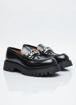 Interlocking G Chain Leather Loafers