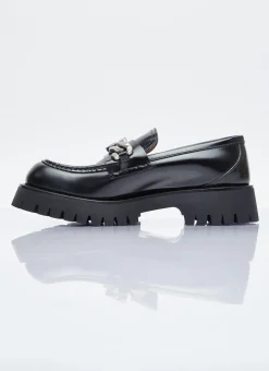 Interlocking G Chain Leather Loafers