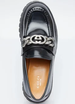 Interlocking G Chain Leather Loafers