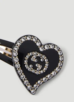 Interlocking G Heart Hair Clip