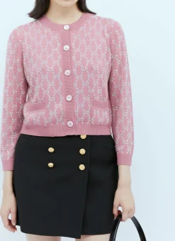 Interlocking Gg Crystal Knit Cardigan