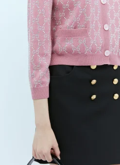 Interlocking Gg Crystal Knit Cardigan