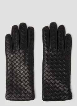 Intrecciato Leather Gloves