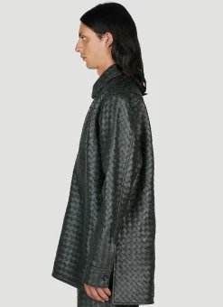 Intrecciato Leather Shirt